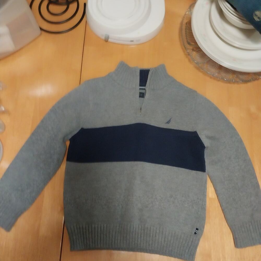 Nautica Boys' Gray/Navy Sweater